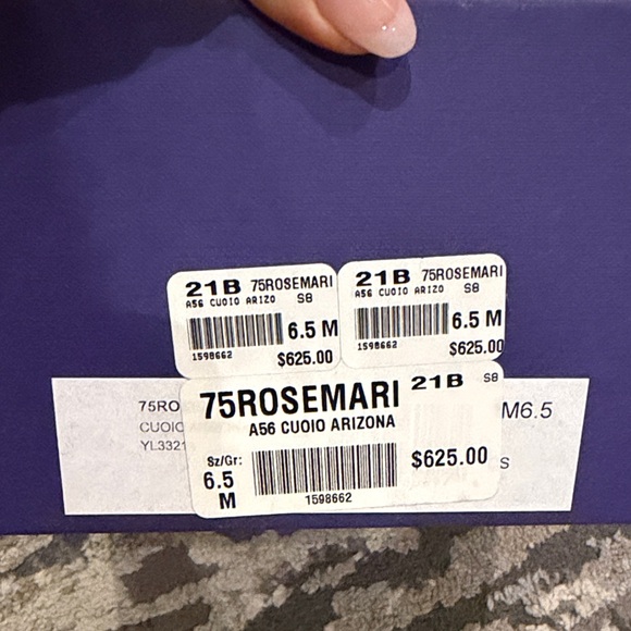 Stuart Weitzman Brown Heels with Gold Accents - Picture 2 of 5